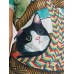 Cartoon Cat Girl Print O  neck Short Sleeve Casual T  shirt For Women