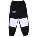 Natural Black Elastic Waist Patchwork Pants Summer Cotton