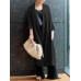 Pure Cotton Loose Literary Simple Mid  Calf Length Cardigan For Women