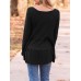 Women Solid Color V  neck Long Sleeve Daily Casual T  shirt